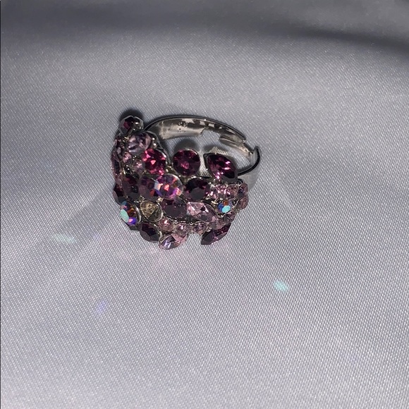 Purple Floral Stones Jewelry Set - Picture 4 of 6